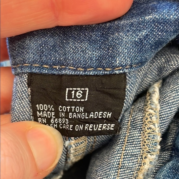 Vintage Y2K Blue Knee Length Denim Skirt with Slit and Braided Belt Detail - Picture 5 of 5